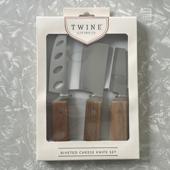 Twine Living Co. Kitchen Riveted Cheese Knife Set Of 3 Three Wood